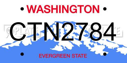 CTN2784 Washington License Plate