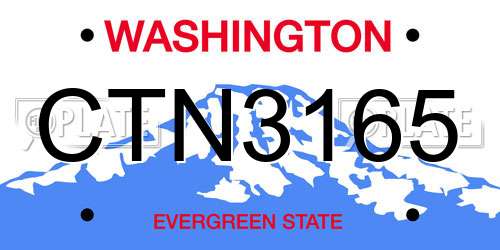 CTN3165 Washington License Plate