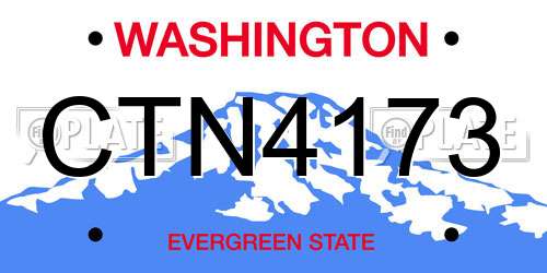 CTN4173 Washington License Plate