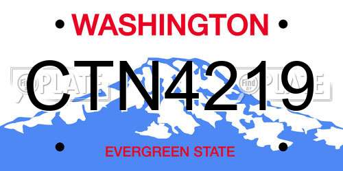 CTN4219 Washington License Plate
