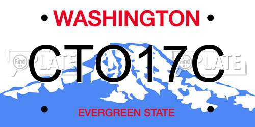 CTO17C Washington License Plate