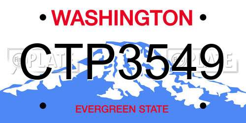 CTP3549 Washington License Plate
