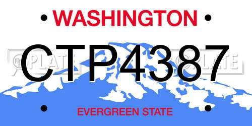 CTP4387 Washington License Plate