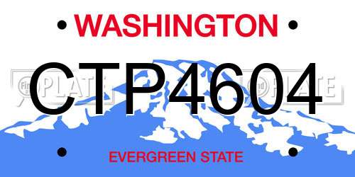 CTP4604 Washington License Plate