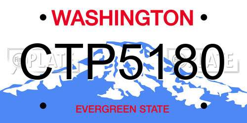 CTP5180 Washington License Plate