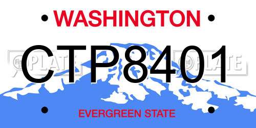 CTP8401 Washington License Plate