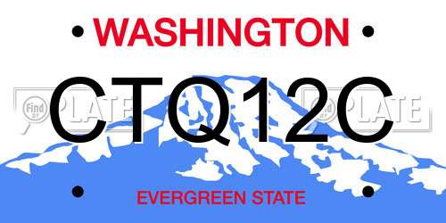 CTQ12C Washington License Plate