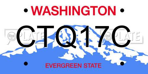 CTQ17C Washington License Plate