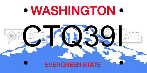 CTQ39I Washington License Plate