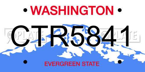 CTR5841 Washington License Plate