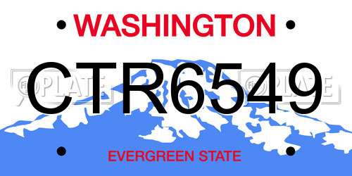 CTR6549 Washington License Plate