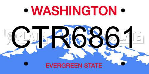 CTR6861 Washington License Plate