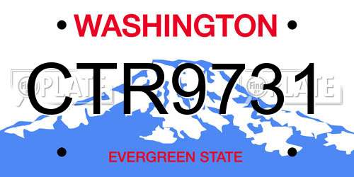 CTR9731 Washington License Plate