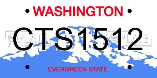 CTS1512 Washington License Plate