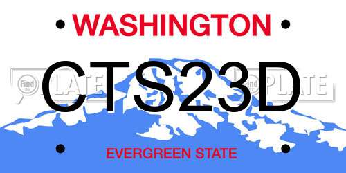 CTS23D Washington License Plate