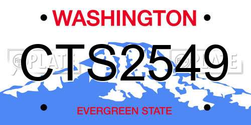 CTS2549 Washington License Plate