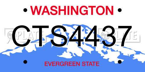 CTS4437 Washington License Plate