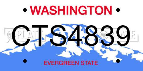 CTS4839 Washington License Plate