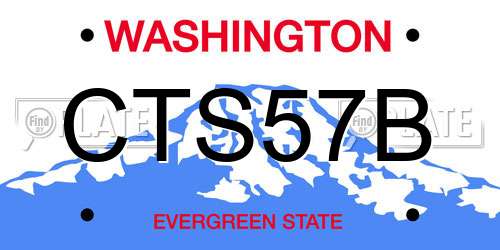 CTS57B Washington License Plate