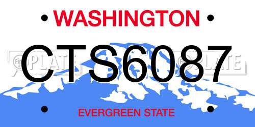 CTS6087 Washington License Plate