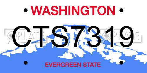 CTS7319 Washington License Plate