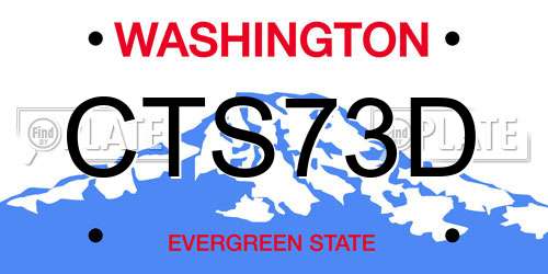 CTS73D Washington License Plate