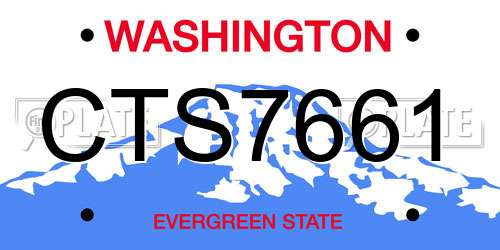 CTS7661 Washington License Plate