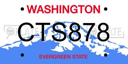 CTS878 Washington License Plate