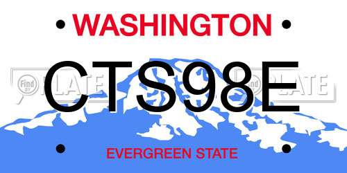 CTS98E Washington License Plate