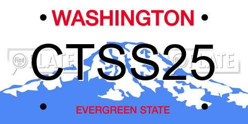 CTSS25 Washington License Plate