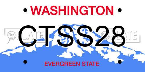 CTSS28 Washington License Plate