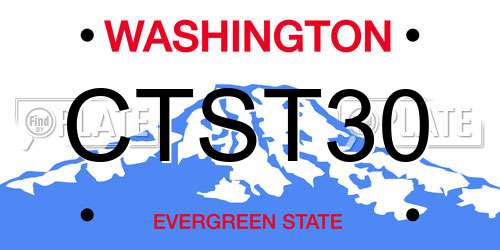 CTST30 Washington License Plate