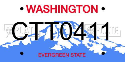 CTT0411 Washington License Plate