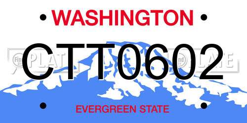 CTT0602 Washington License Plate