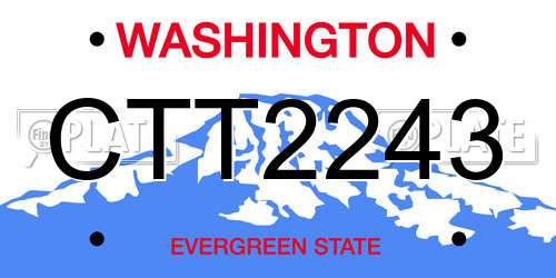 CTT2243 Washington License Plate