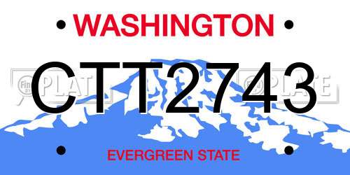 CTT2743 Washington License Plate