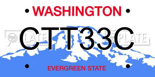 CTT33C Washington License Plate