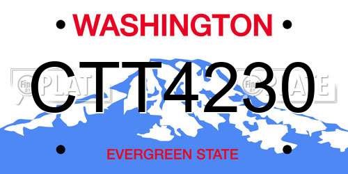 CTT4230 Washington License Plate