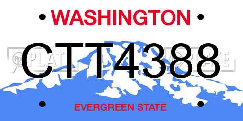 CTT4388 Washington License Plate