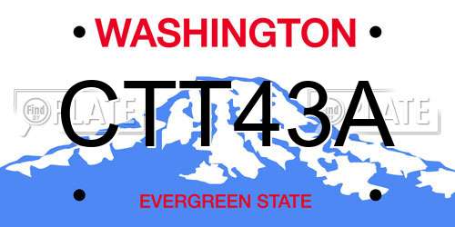 CTT43A Washington License Plate