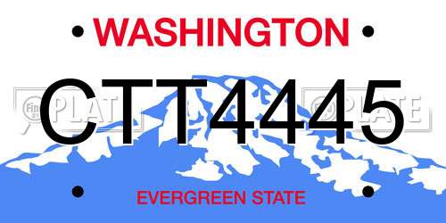 CTT4445 Washington License Plate