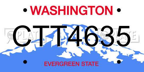 CTT4635 Washington License Plate