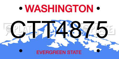 CTT4875 Washington License Plate