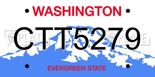 CTT5279 Washington License Plate