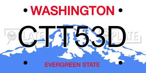 CTT53D Washington License Plate
