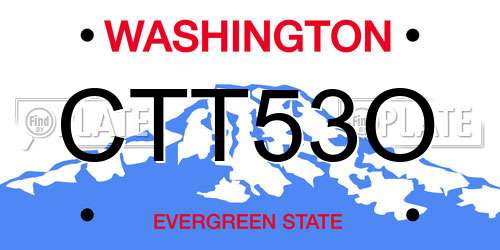 CTT53O Washington License Plate