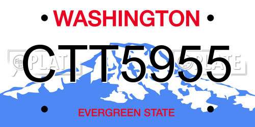 CTT5955 Washington License Plate
