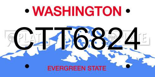 CTT6824 Washington License Plate