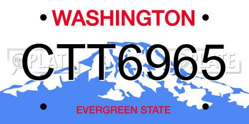 CTT6965 Washington License Plate