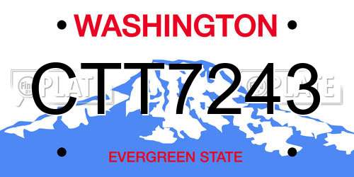CTT7243 Washington License Plate